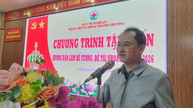BỆNH VIỆN ĐA KHOA THANH CHƯƠNG TỔ CHỨC LỚP TẬP HUẤN HƯỚNG DẪN XÂY DỰNG ĐỀ CƯƠNG, ĐỀ TÀI NGHIÊN CỨU KHOA HỌC NĂM 2026